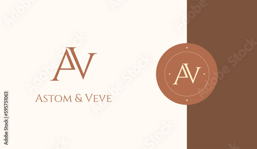 Initial AV logo design vector template