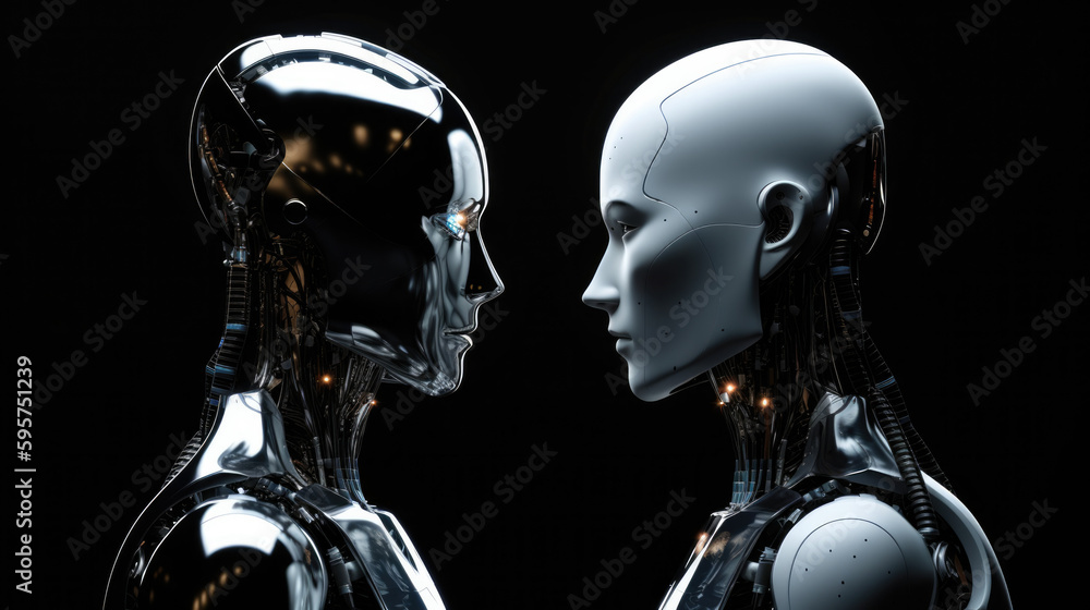 couple of robots, artificial intelligence, generative ai