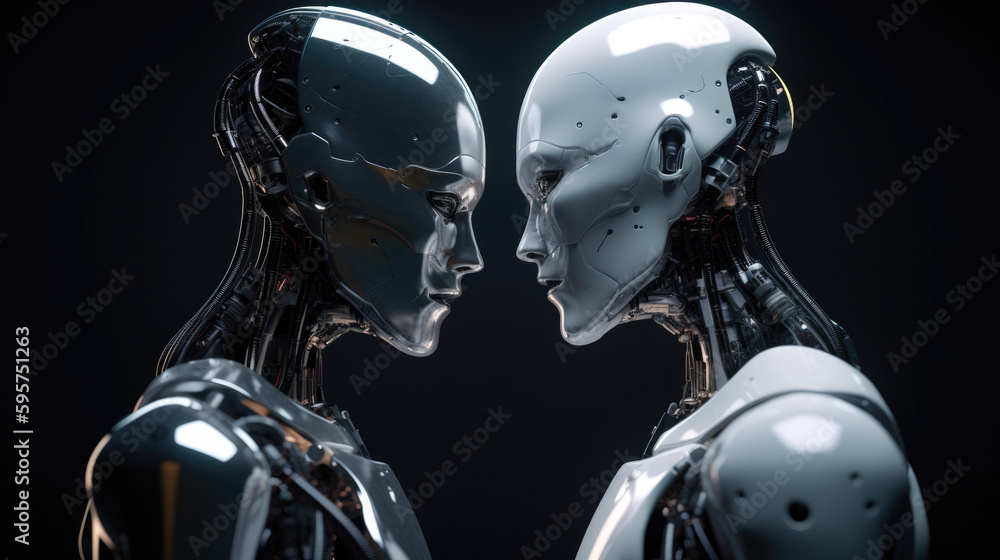 couple of robots, artificial intelligence, generative ai couple of robots, artificial intelligence, generative ai