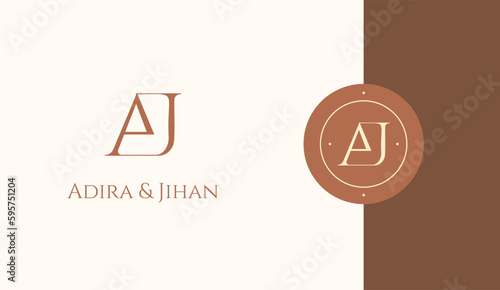 Initial AJ logo design vector template