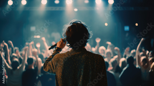 singer singing at a concert, generative ai