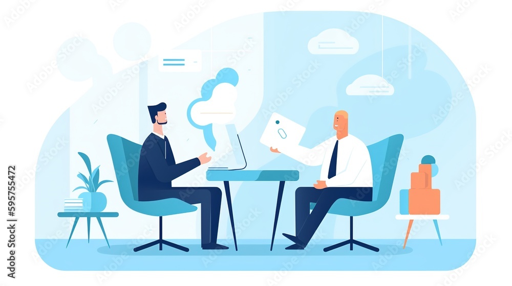 Illustration for a Corporate Negotiation Process between Two Businessmen. With Licensed Generative AI Technology Assistance. Illustration for a Corporate Negotiation Process between Two Businessmen. With Licensed Generative AI Technology Assistance.
