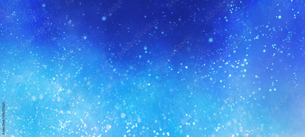 Fototapeta premium 夏の星空の風景イラスト 横長 