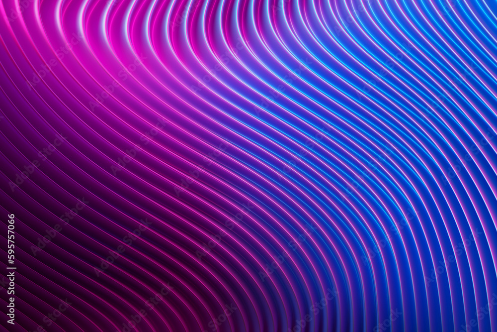 3d illustration of a stereo strip of different colors. Geometric stripes similar to waves. Abstract blue and pink glowing crossing lines pattern 3d illustration of a stereo strip of different colors. Geometric stripes similar to waves. Abstract blue and pink glowing crossing lines pattern