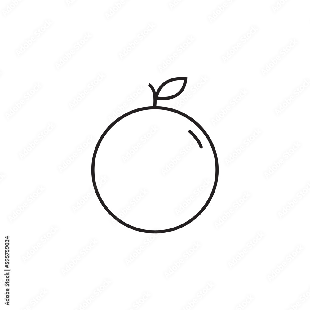 Orange line icon, fruit logo vector Orange line icon, fruit logo vector