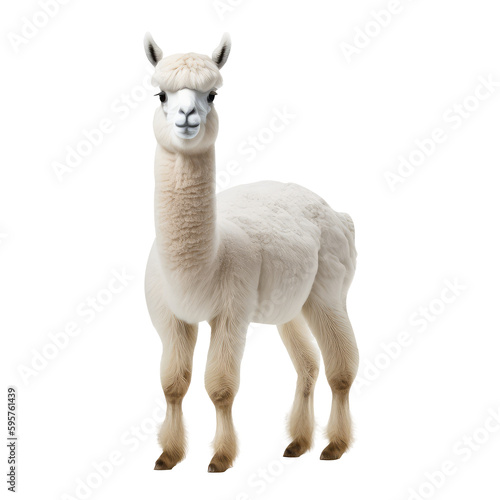 alpaca isolated on white background photo