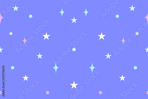 Seamless Pattern Stars Space Purple Background Vector Illustration Cute Pastel for Baby Kid Nursery Children Boy Girl Childhood Christmas Holiday Night Dream Wallpaper Colorful Design Bedroom