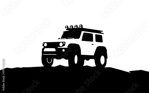 OFF ROAD AUTOMOTIVE symbol with silhouette style for logo template, sign and brand.