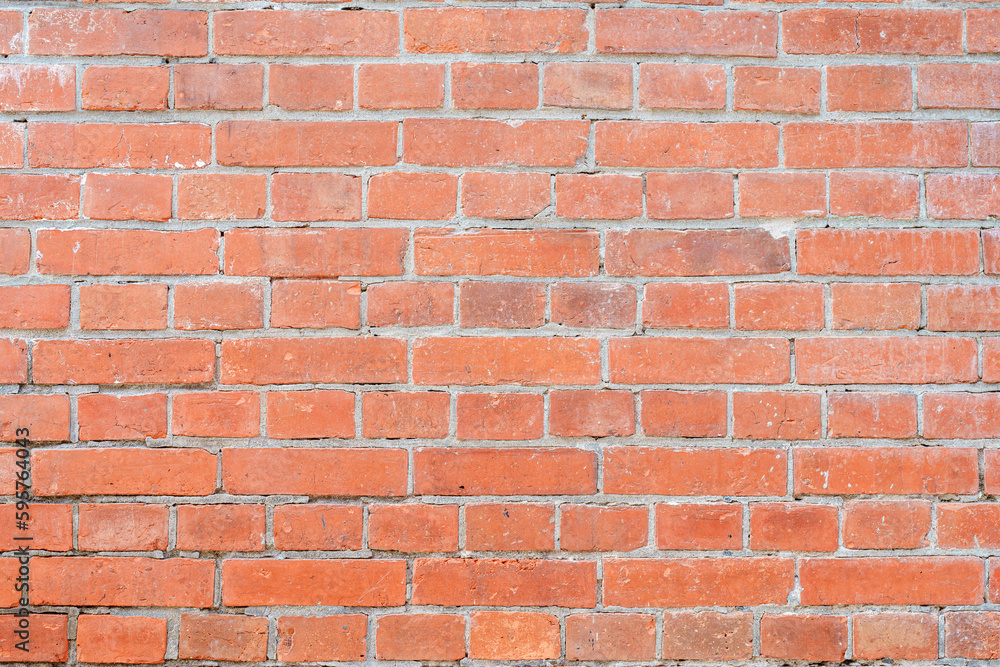 Obraz premium Empty red brick background. Mock up for your product display, montage, template and wallpaper concept