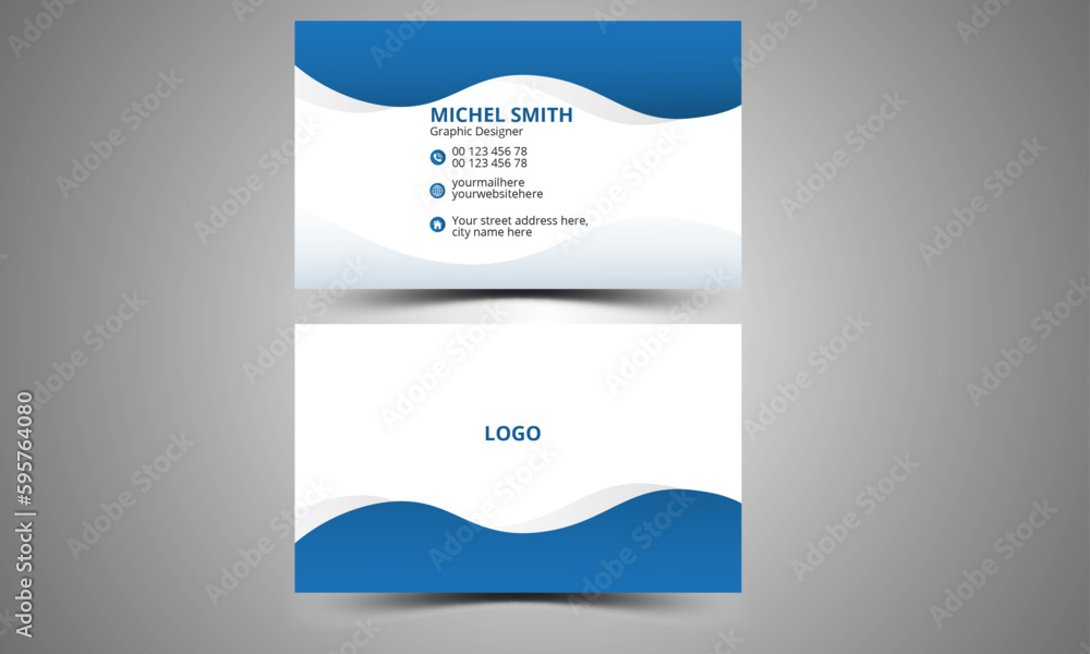 Naklejka premium Stylish And Clean Corporate Professional business card template