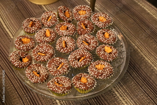 Oriental sweets and candies are sold at a bazaar in Israel. photo