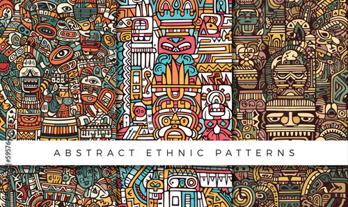 Abstract ethnic pattern illustration backgrounds 