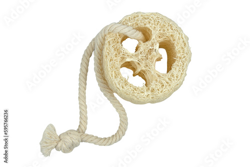 Loofah top view on isolated background
