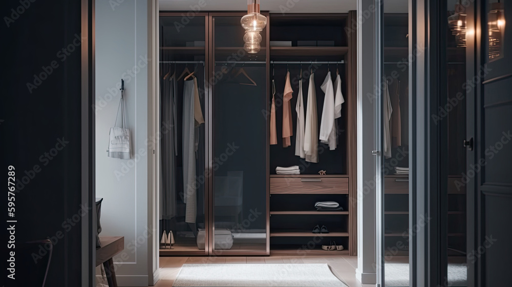 Interior design of built-in wardrobes with contemporary glass doors Interior design of built-in wardrobes with contemporary glass doors