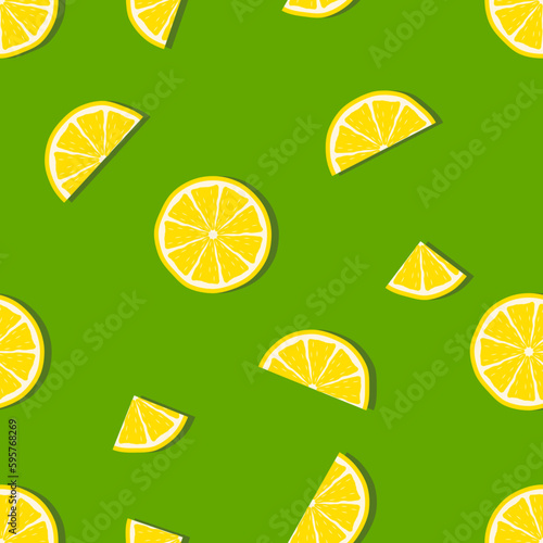 Fresh lemon slices seamless pattern, perfect for background for any usage.