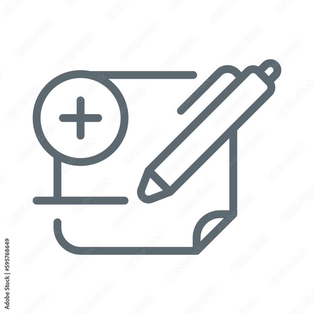 add new note button concept illustration line icon design editable vector eps10 add new note button concept illustration line icon design editable vector eps10