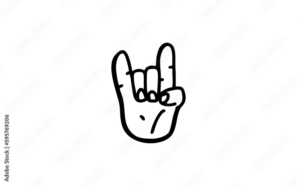 FINGER Doodle art illustration with black and white style. FINGER Doodle art illustration with black and white style.