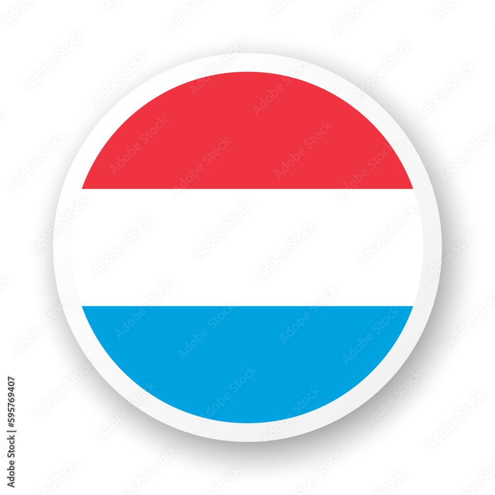 Flag of Luxembourg flat icon. Round vector element with shadow underneath. Best for mobile apps, UI and web design. Flag of Luxembourg flat icon. Round vector element with shadow underneath. Best for mobile apps, UI and web design.