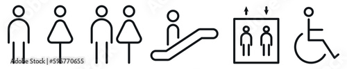Gender icon. Man and Woman icons. Modern simple Icons vector. Restroom signage. WC sign symbol