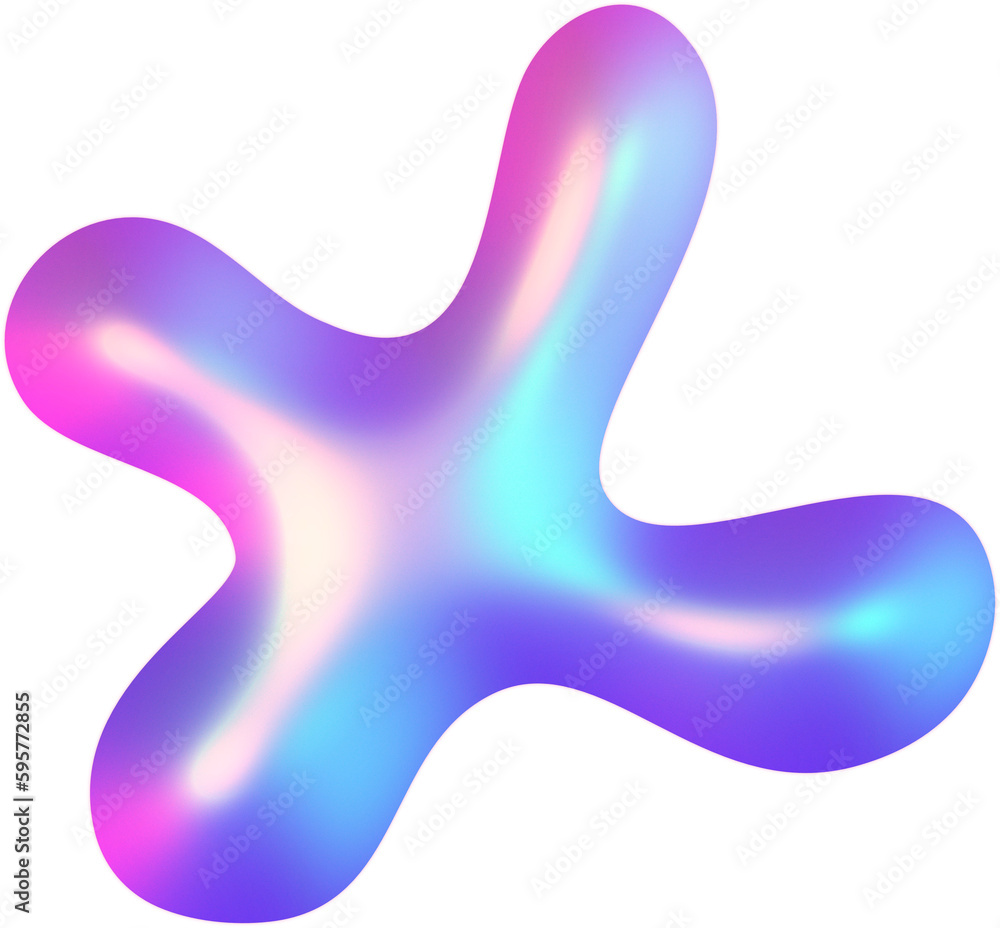 3D y2k holographic shape