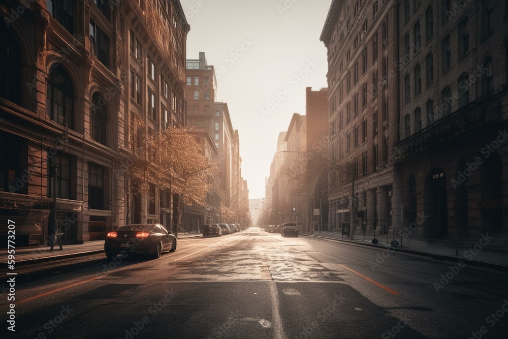 A picture of a city street. Generative AI
