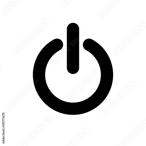 Power off icon, power off icon vector isolated on white background, power off icon flat illustration.