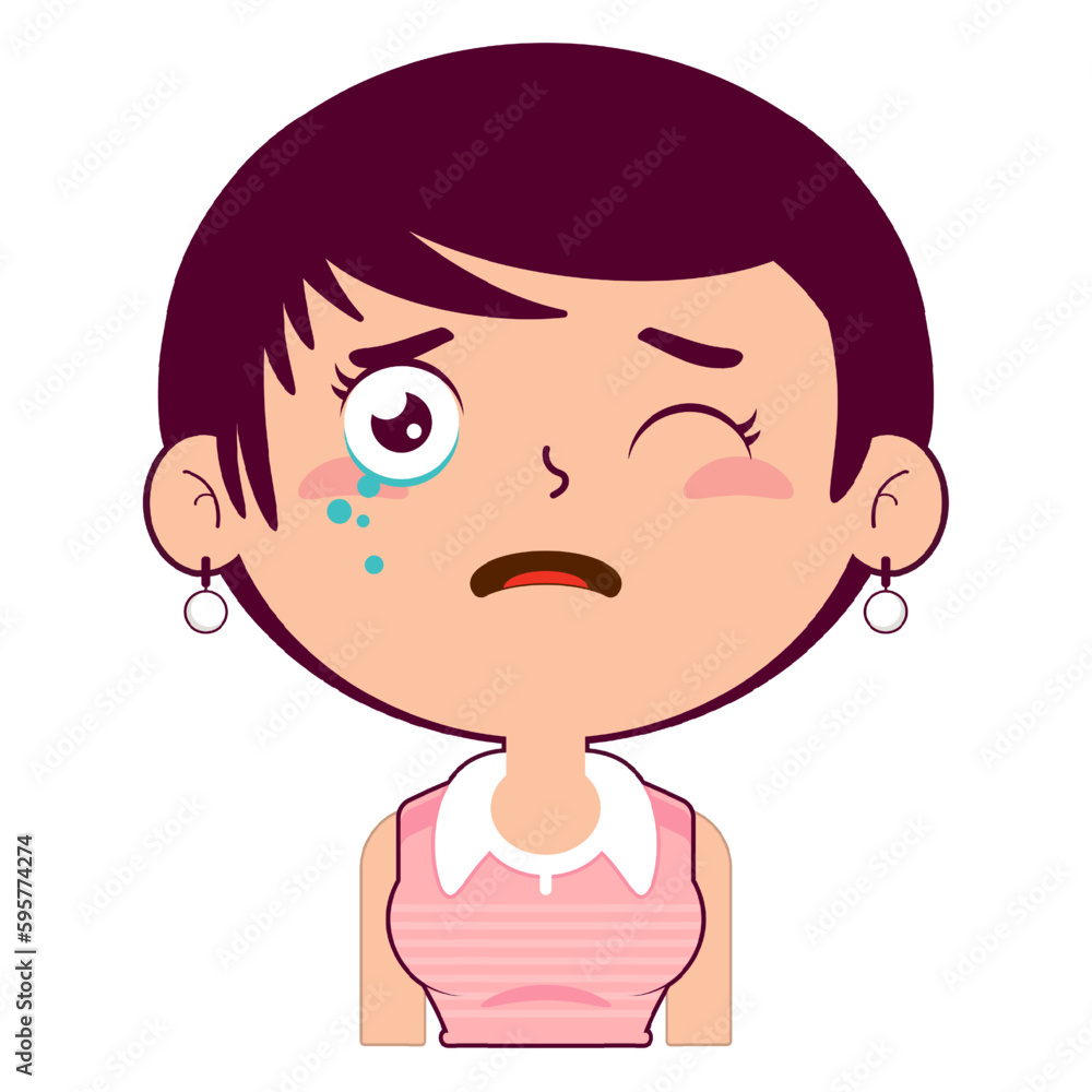 girl crying and scared face cartoon cute girl crying and scared face cartoon cute