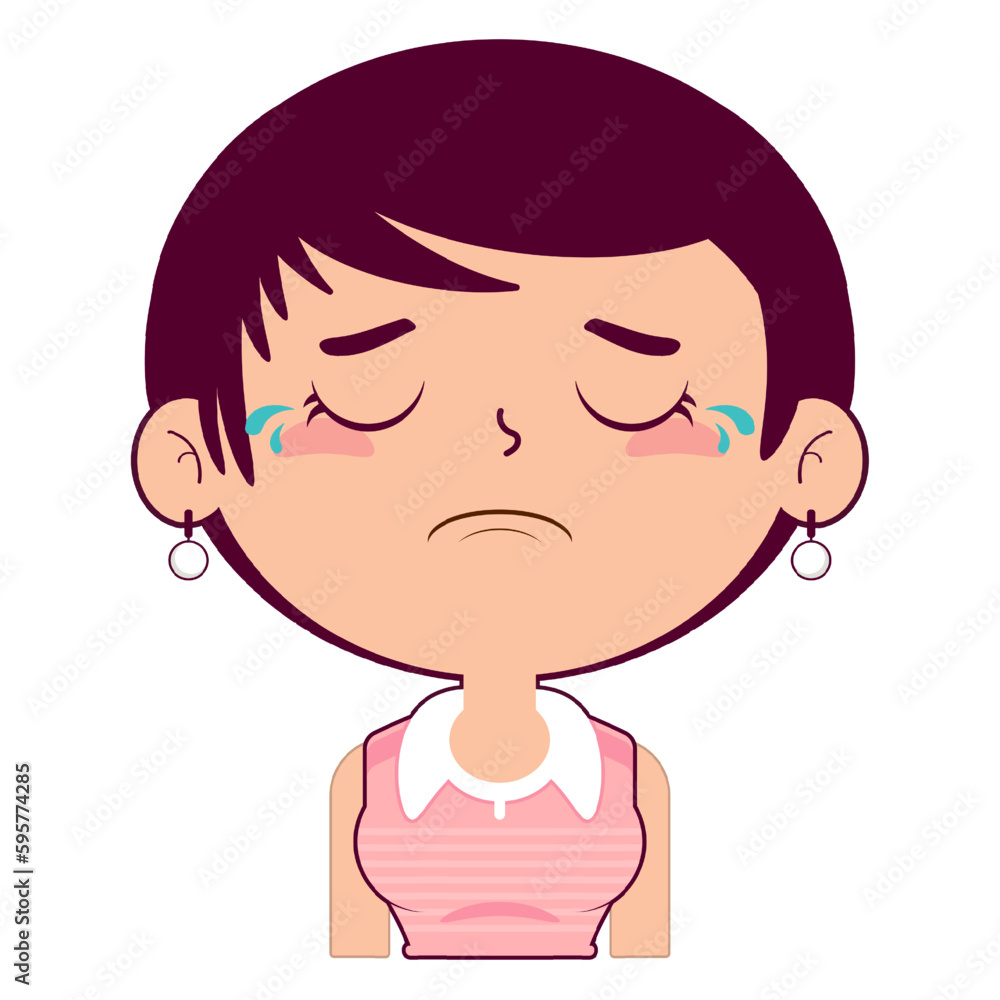 girl crying and scared face cartoon cute girl crying and scared face cartoon cute