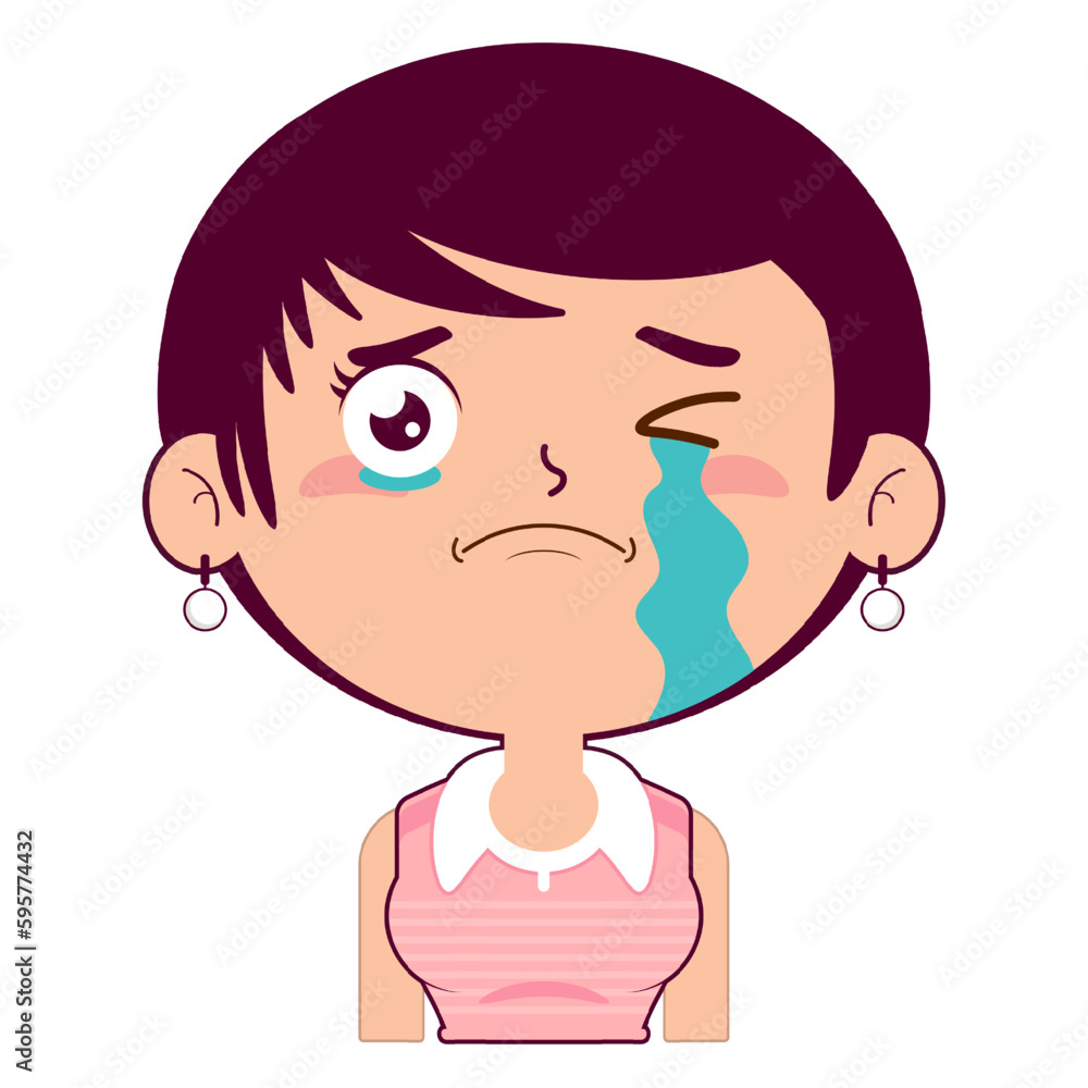girl crying and scared face cartoon cute girl crying and scared face cartoon cute