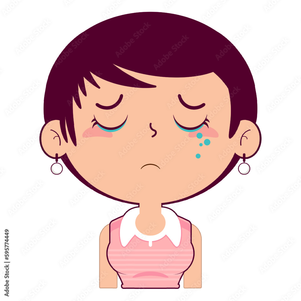 girl crying and scared face cartoon cute girl crying and scared face cartoon cute