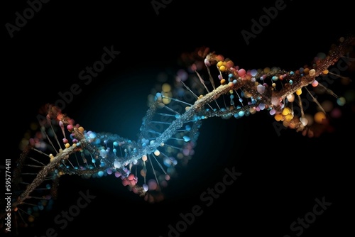 Mutation, image of dna chain, image to illustrate articles of science, medicine and health. generative AI