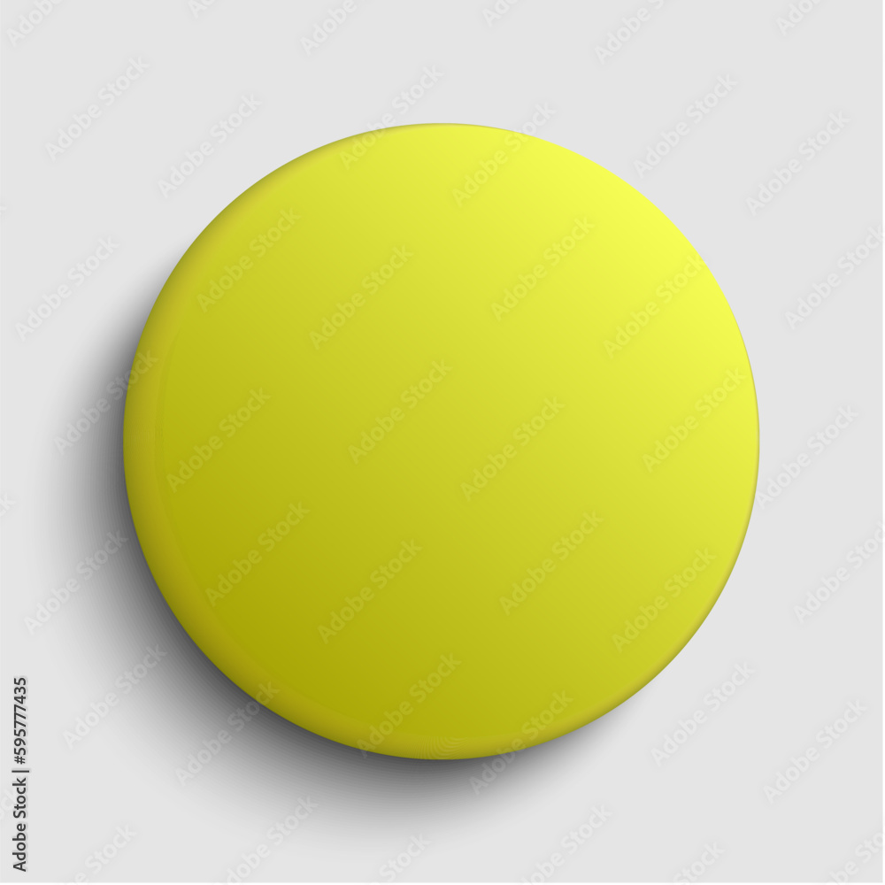 Badge button on background, glass yellow circle