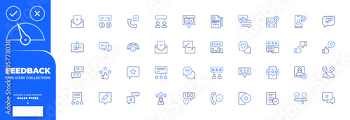 Feedback up icon collection. UI icon. 24x24 Pixel. Thin line icon. Editable stroke. Duotone color. bad review, review, feedback, testimony, online survey, testimonial, rating, testing, write.