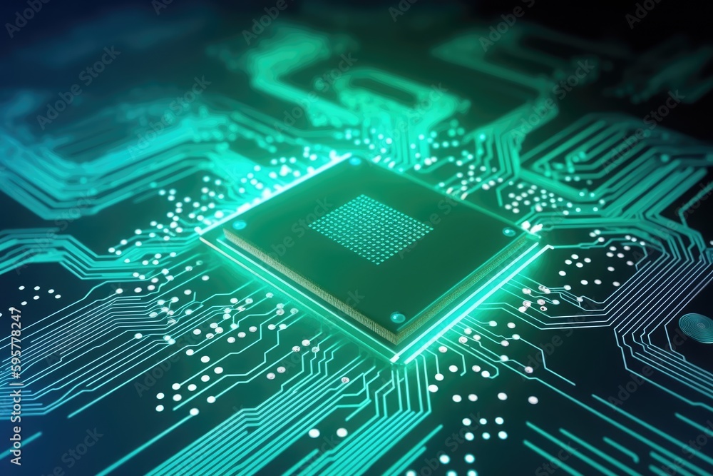 Fantastic CPU of the future background. Generative AI Fantastic CPU of the future background. Generative AI