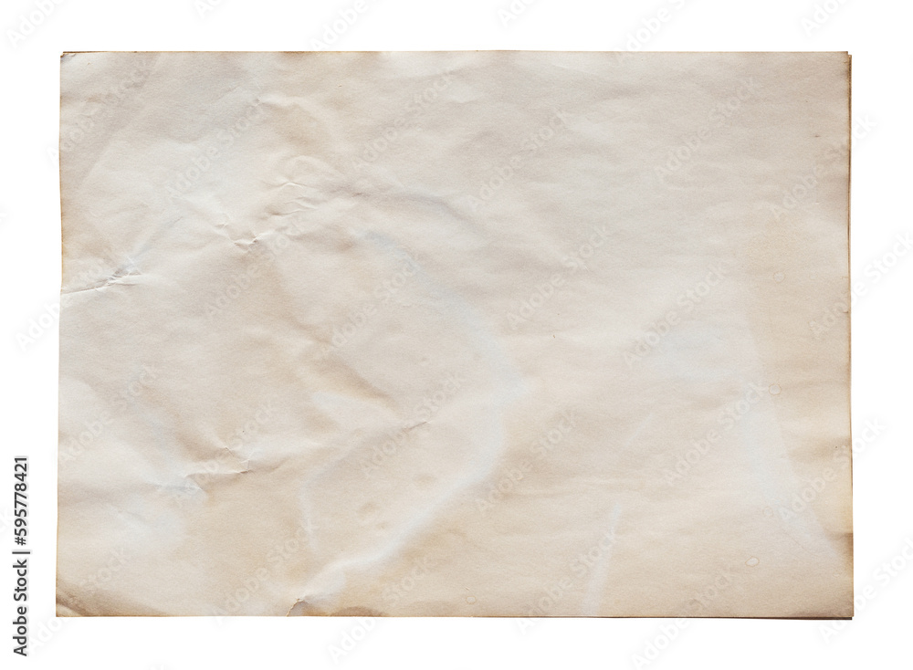 Old brown paper isolated on transparent background. Png realistic design element. - obrazy, fototapety, plakaty 