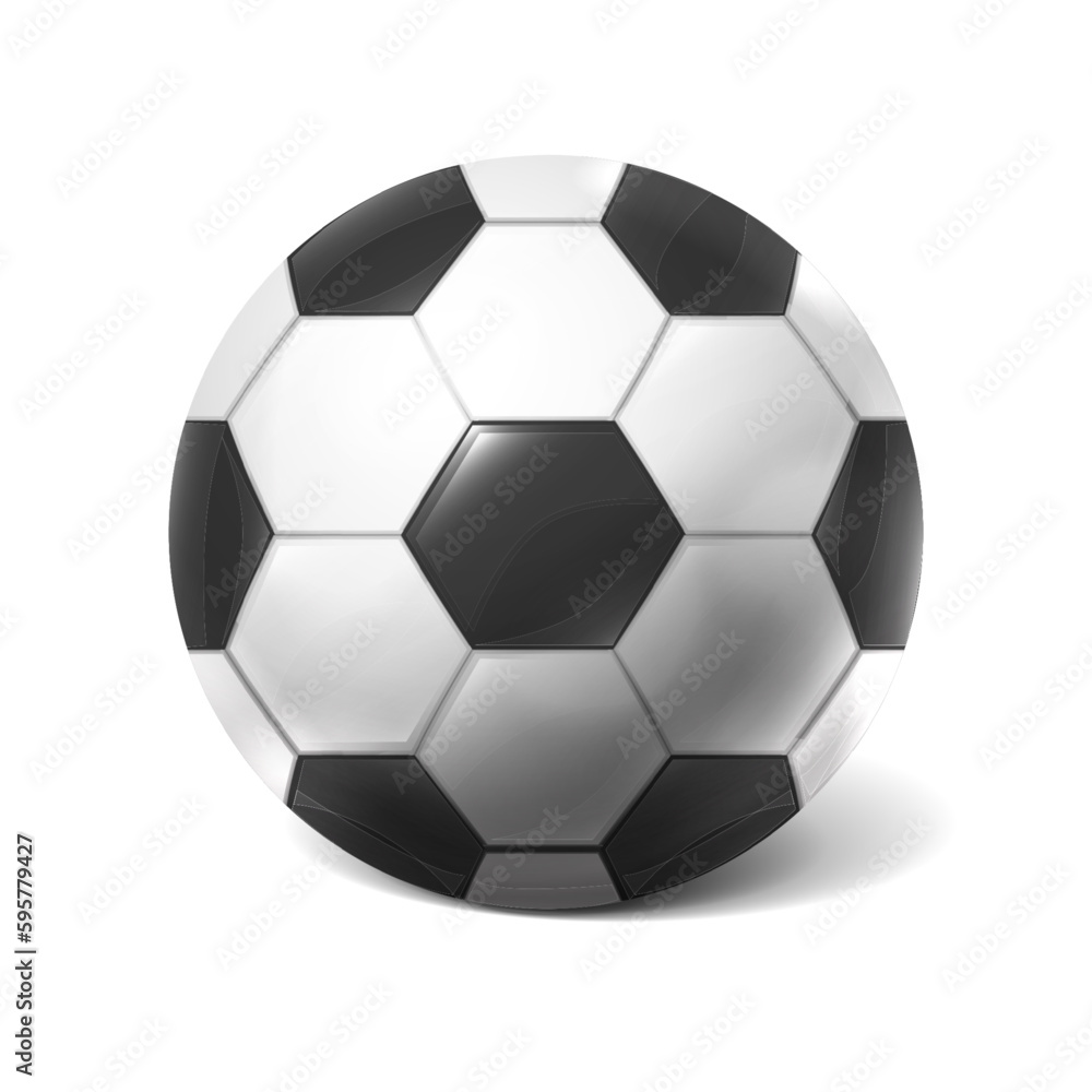 3d realistic vector icon illustration. Football. Soccer ball isolated on white background. 3d realistic vector icon illustration. Football. Soccer ball isolated on white background.