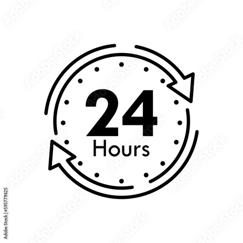 24 hours a day design template illustration
