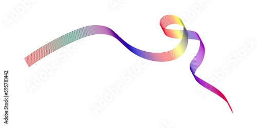 twisting lines form waves like rainbow ribbons
