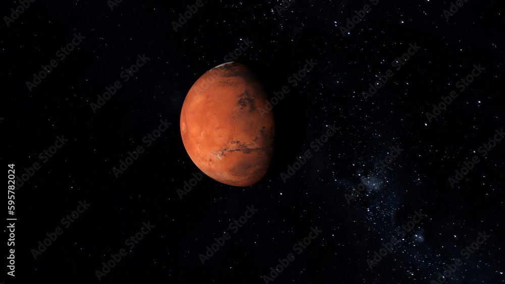 Probe orbiting the planet Mars. 3d illustration. Probe orbiting the planet Mars. 3d illustration.