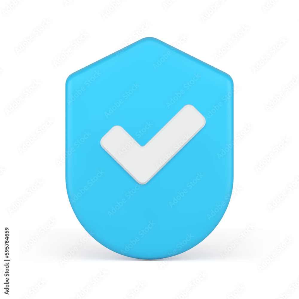 Guard protection cyberspace data information checkmark shield 3d icon realistic vector illustration Guard protection cyberspace data information checkmark shield 3d icon realistic vector illustration