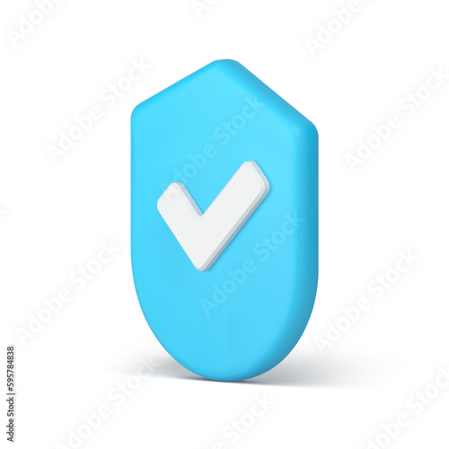 Cyberspace data protection technology antivirus checkmark shield isometric 3d icon realistic vector