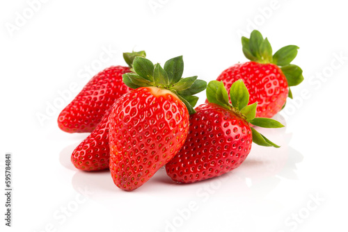 Red ripe strawberry fruits