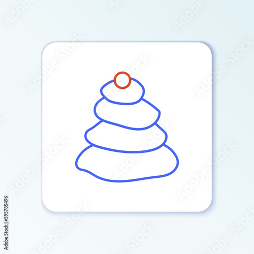 Line Stack hot stones icon isolated on white background. Spa salon accessory. Colorful outline concept. Vector