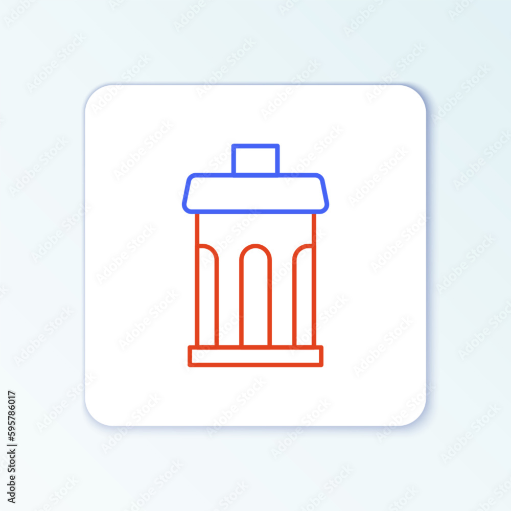 Line Trash can icon isolated on white background. Garbage bin sign. Recycle basket icon. Office trash icon. Colorful outline concept. Vector Line Trash can icon isolated on white background. Garbage bin sign. Recycle basket icon. Office trash icon. Colorful outline concept. Vector