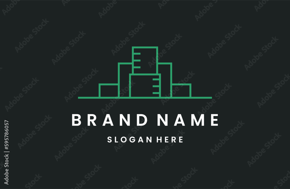 Building logo for construction company  with modern concept Premium Vector