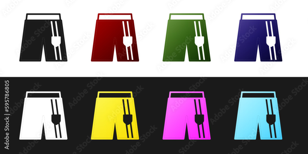 Set Short or pants icon isolated on black and white background. Vector Set Short or pants icon isolated on black and white background. Vector
