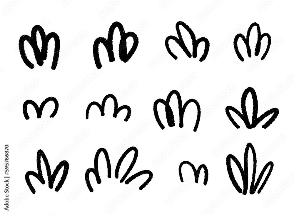 Set of black hand drawn elements with pencil texture. Set of black hand drawn elements with pencil texture.