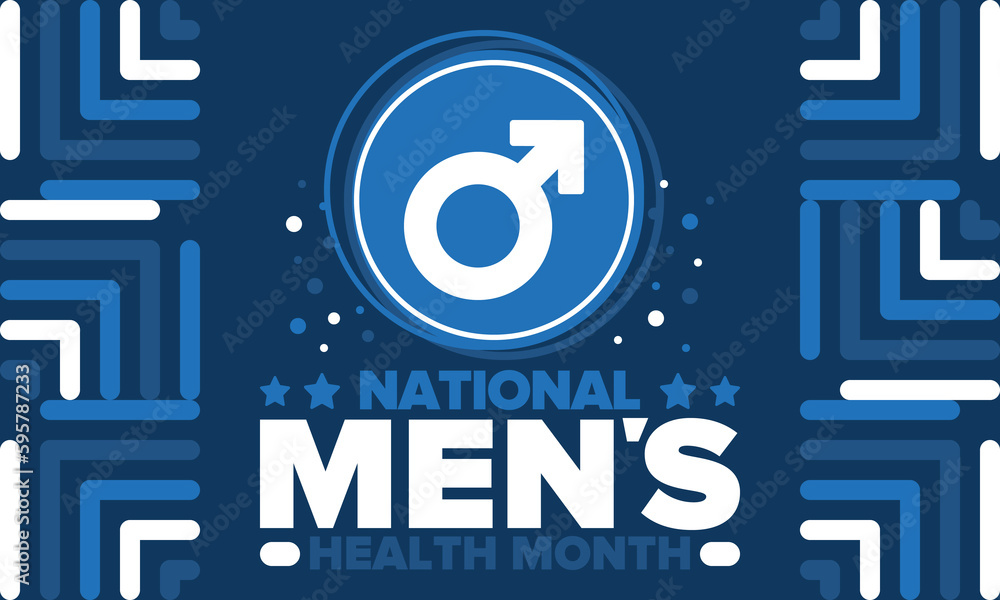 National Men's Health Month in June. Health education program. Celebrated annual in United States. Medical concept. Care and health. Poster, card, banner and background. Vector illustration National Men's Health Month in June. Health education program. Celebrated annual in United States. Medical concept. Care and health. Poster, card, banner and background. Vector illustration