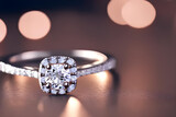 jewelry. diamond ring. engagement ring. marriage concept. AI generated