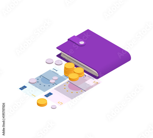 Wallet Isometric Icon